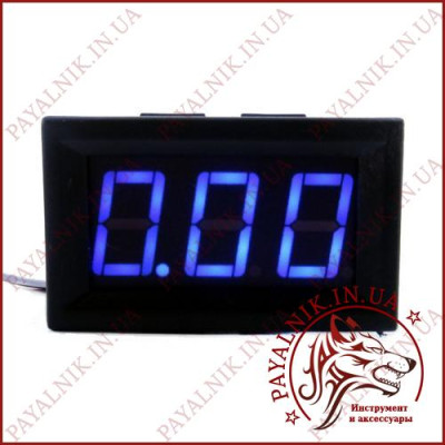 Вольтметр DC 0-30V цифровий СИНІЙ вбудований (три дроти) (DSN-DVM-568L-3) (27016B)