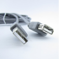 Подовжувач USB (шт.A-гн.А), v2.0, діам.-5мм, 0.8м, прозорий