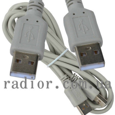 Шнур USB TCOM (шт.A-шт.А), version 2,0, діам.-4.5мм, 2м., сірий (5-0721)