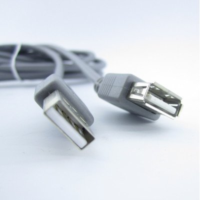 Подовжувач USB (шт.A-гн.А), v2.0, діам.-5мм, 0.8м, прозорий