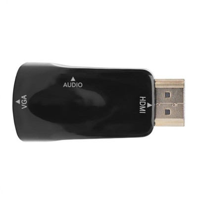 Перехідник конвертер HDMI – VGA + звук, в корпусі, перетворювач цифрового сигналу (4-0254)