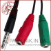 Перехідник mini jack 3.5mm на 2 гнізда під mini jack 3.5mm (навушники – мікрофон) плоский 10см.