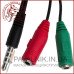 Перехідник mini jack 3.5mm на 2 гнізда під mini jack 3.5mm (навушники – мікрофон) плоский 10см.
