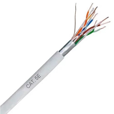 Кабель RJ-45 кручена пара UTP (Ok-net) Cat.5e 8 жил, 4пари (0,51CCA), д. 5,3мм, сірий, 1 метр