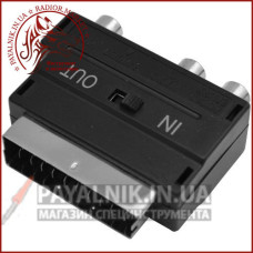 Перехідник Scart - RCA + гніздо mini din 4-х з перемикачем