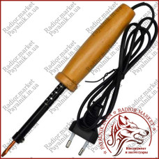 Паяльник з мідним жалом та дерев'яною ручкою WDB-30W, 220V, чорний