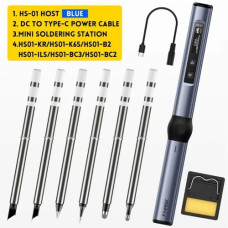 Розумний паяльник FNIRSI HS-01 PD, 65W, дисплей OLED, USB-C 9-20V (6 жал у комплекті)