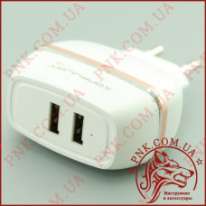 Зарядний пристрій USB Konfulon C23 (2 USB, 5V - 2.4A MAX + кабель micro USB)