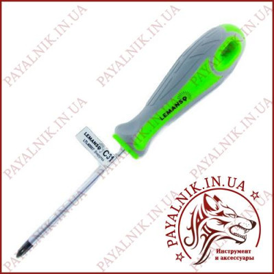 Викрутка LEMANSO PH2*100 сіро-зелена (103007)