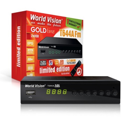 TV тюнер World Vision T644A T2 FM, 2 USB, IPTV, дисплей + розумний пульт