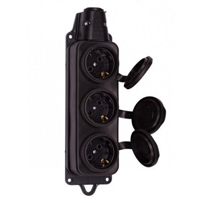 Колодка потрійна каучук Luxel 250V 16A (1133)