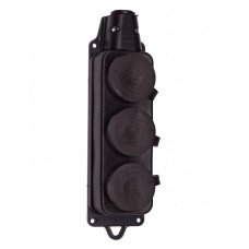 Колодка потрійна каучук Luxel 250V 16A (1133)
