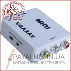 Конвертер MINI перетворювач VGA в AV (тюльпани) гніздо VGA (IN) - 3 гнізда RCA (OUT)