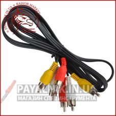 Кабель 3 RCA - 3 RCA 1.5м тонкий