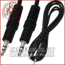 Кабель подовжувач mini jack 3.5мм 1.2м чорний