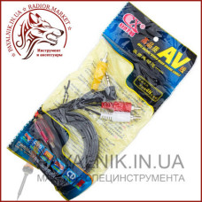 Кабель mini jack 3.5mm 4 pin кутовий подовжений - 3 RCA 1.8м (відео-аудіо)