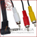 Кабель mini jack 3.5mm 4 pin кутовий подовжений - 3 RCA 1.8м (відео-аудіо)