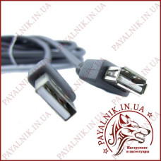 Подовжувач USB (шт.A-гн.А) CU, version 2,0, діам.-4,5мм, 5м., сірий