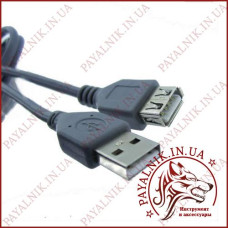 Подовжувач USB (шт.A-гн.А) CU, version 2,0, діам.-4,5мм, 5м., сірий