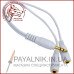 Перехідник mini jack 3.5mm - 2 гнізда mini jack (1 тато - 2 мами) 10см білий
