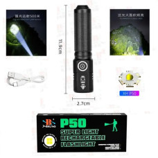 Ліхтар ручний X-Balog BL-526-P50 на 18650 li-on, з лінзою та охолодженням, micro usb, (1 РЕЖИМ)