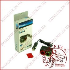 Автомобільний розгалужувач прикурювача Olesson 1631 (120W, 2 гнізда 12v/24v, USB, підсвічування)