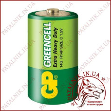 Батарейка GP Greencell 1.5V сольова R14, C, (14G-S2)