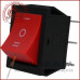 Перемикач широкий KCD-4, ON-OFF-ON 6-й контактний, 15A, 220V, червоний