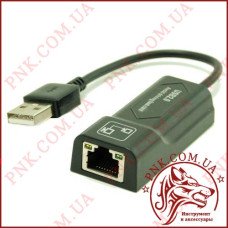 Адаптор ETHERNET USB 2.0 (USB-8Р8С) з кабелем, чорний Адаптор ETHERNET USB 2.0 (USB-8Р8С) з кабелем, чорний