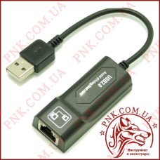 Адаптор ETHERNET USB 2.0 (USB-8Р8С) з кабелем, чорний Адаптор ETHERNET USB 2.0 (USB-8Р8С) з кабелем, чорний