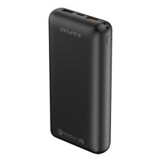 Портативний зарядний пристрій Power Bank Awei P96K 20000 mAh (Type-C two-ways, 2 USB, чорний)