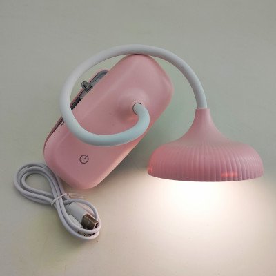 Настільна LED лампа на прищіпці, 24 LED, 4W, 3000-6500K, рожева (BL-7304-pink)