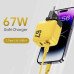 Мережевий зарядний пристрій VERON GAN LED DUAL PD+QC 67W, QC4.0 Yellow
