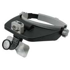 Бінокулярна лупа окуляри MG81001-RD з LED підсвічуванням