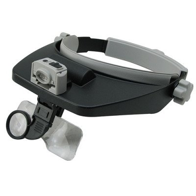 Бінокулярна лупа окуляри MG81001-RD з LED підсвічуванням