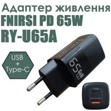 Адаптер живлення FNIRSI PD 65W RY-U65A USB + Type C Gan