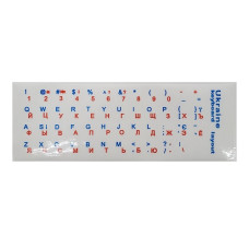 Наклейки для клавіатури Англ., Укр, рус кольорові на прозрачному фоні Наклейки для клавіатури Англ., Укр, рус кольорові на прозрачному фоні