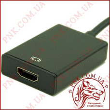 Конвертер перетворювач VGA HDMI штекер VGA + штекер 3,5мм (IN) - гніздо HDMI (OUT)