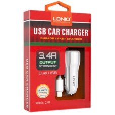Автомобільний зарядний пристрій LDNIO C331 2 USB 3.4A Автомобільний зарядний пристрій LDNIO C331 2 USB 3.4A