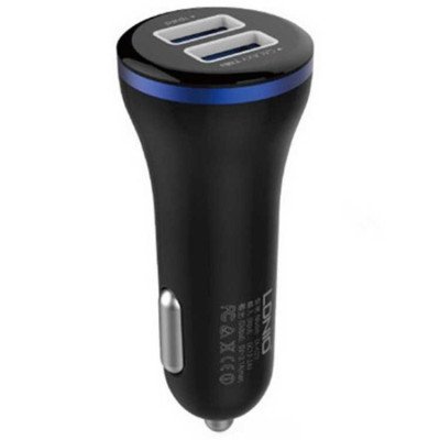 Автомобільне зарядне LDNIO 2 USB 3.1A (C23)
