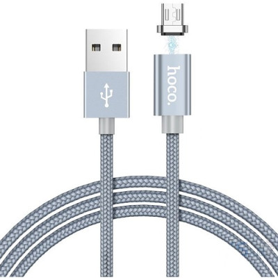 Кабель HOCO Magnetic adsorption U40A Micro USB 1m. Metal Gray