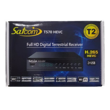 TV Тюнер Satcom T570 HEVC T2 2USB, IPTV, FULL HD H.265 HEVC 5V