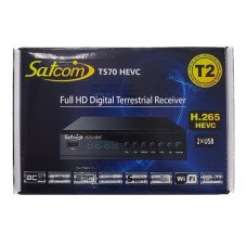 TV Тюнер Satcom T570 HEVC T2 2USB, IPTV, FULL HD H.265 HEVC 5V