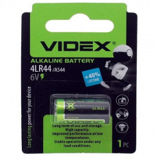 Батарейка літієва Videx 4LR44/A544 1pc BLISTER CARD (12\240)