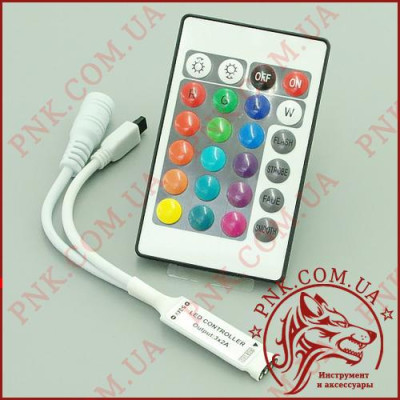 Контролер RGB OEM 12-24V 6A 2 канали по 3A, ІЧ пульт 2.4GHz