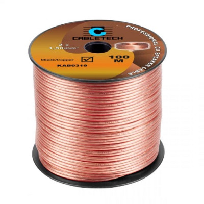 Кабель акустичний Cabletech 2х1.5мм.кв., мідь professional cu speaker cable 1метр