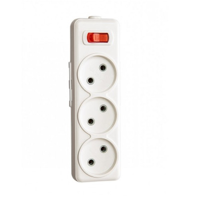 Колодка потрійна з вимикачем Luxel Aura 250V 10A (7421)