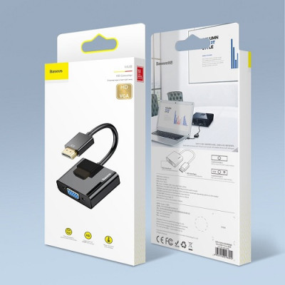 Конвертер перетворювач Baseus HDMI to VGA + гніздо 3.5мм. (CAHUB-AH01)