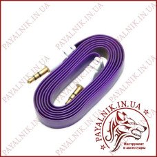 Кабель AUX mini jack 3.5мм 1.0м цветной, плоский (стандарт)