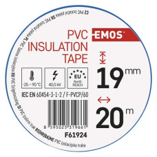 Ізолента EMOS 20м., 19мм., 0.13мм. синя (F61924) Ізолента EMOS 20м., 19мм., 0.13мм. синя (F61924)